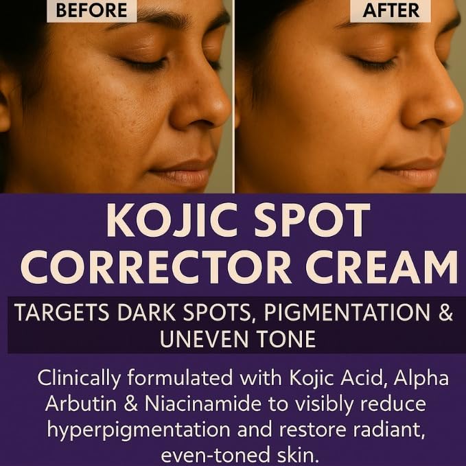 BAKE 3% Kojic Acid Spot Corrector Cream with Alpha Arbutin for Pigmentation, Dark Spots, Under Eye Circles & Even Skin Tone â€“ 30g