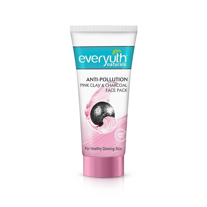 Everyuth Naturals Anti Pollution Pink Clay & Charcoal Face Pack - 100 gms