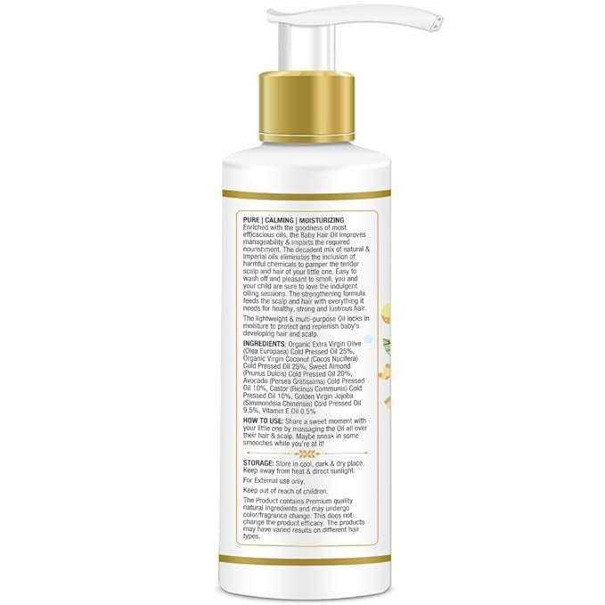 Mom & World Baby Hair Oil + Baby Massage Almond Oil - 200 ml (Pack of 2)