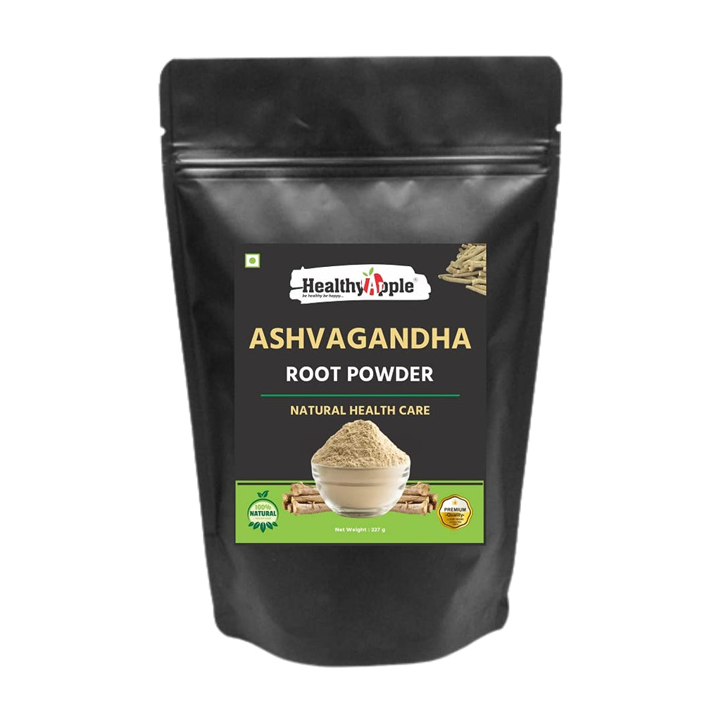 Healthy Apple Organic Ashwagandha Root Powder | 4oz Resealable Kraft Bag | 100% Raw from India