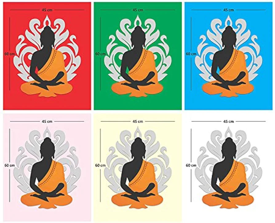 AH Decals Meditating Orange Buddha Wall Sticker Design 2
