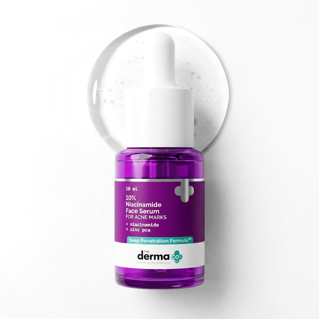 The Derma Co 10% Niacinamide Serum with 2% Zinc, Powered by Deep Penetration Formulaâ„¢ | Fades Acne Marks, Controls Oil & Reduces Dark Spots | 10 ml