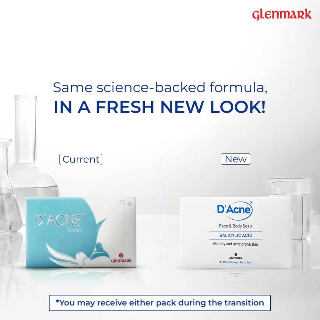 D'Acne Soap | Controls Excess Sebum | Body & Face Soap For Acne-Prone And Oily Skin | Reduces Inflammation And Painful Red Bumps | Skin Feels Soft & Supple | 75 Gm