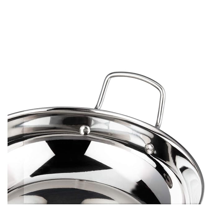 Vinod Stainless Steel Kadhai with Glass Lid - 2.7 Litre, 24cm | Extra Thick, SAS Heavy Bottom | Kadai for Cooking