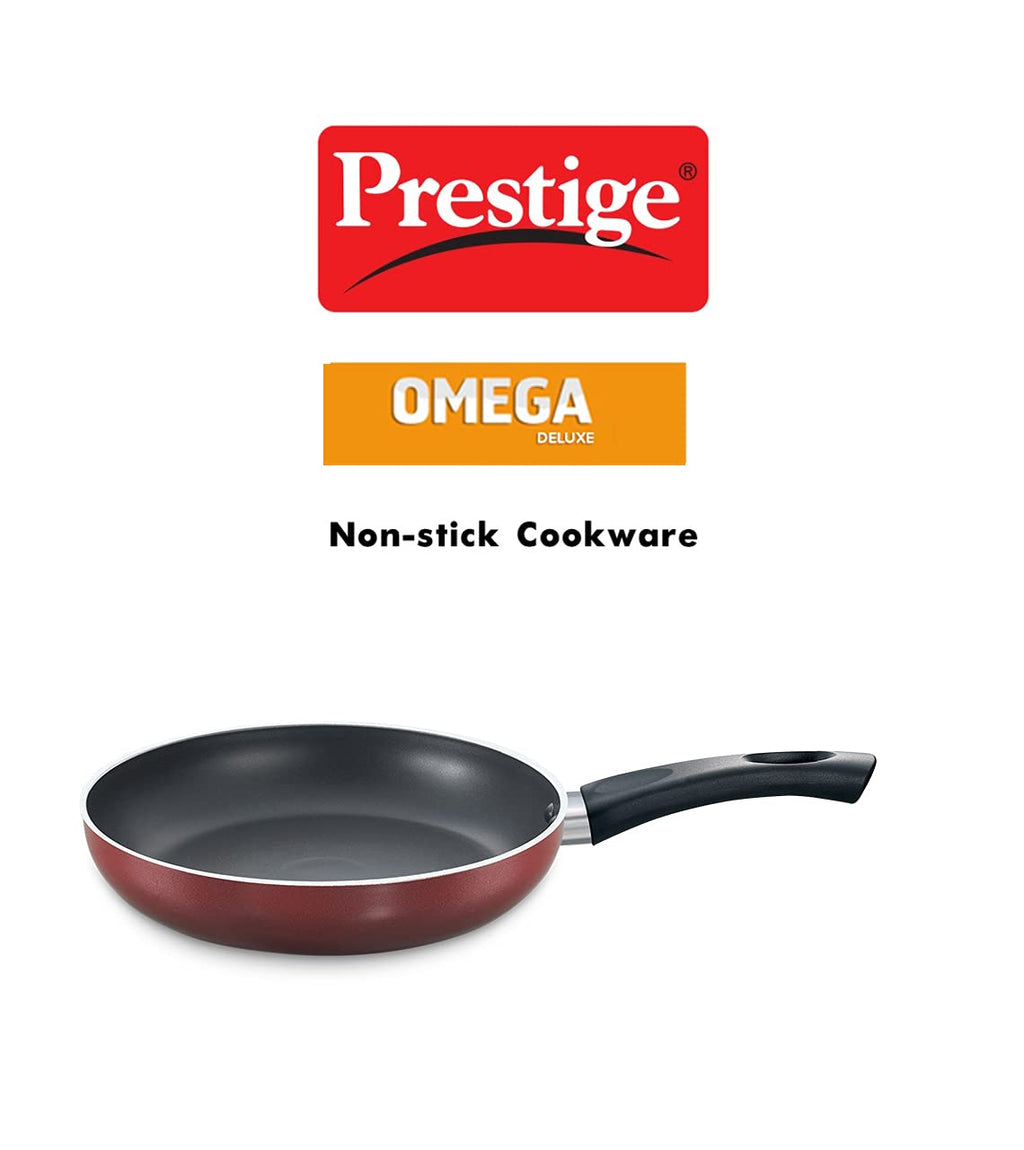 Prestige Omg Dlx Sleeve Induction Base Non-stick Aluminium Fry Pan, 24cm | Red