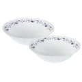 Larah by Borosil Floral Helena (Lh) Opalware Multipurpose Bowl Set | Set of 2 | White | 500 Ml