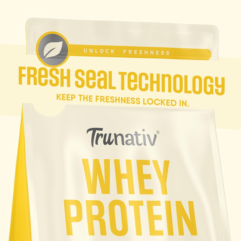 Trunativ Pro Blend Whey Protein Powder Isolate & Concentrate | 100% Light & Clean Protein Powder | 26g Protein | 6g BCAA | 12.52g EAA | No added sugar | Banana 2lbs (907g)