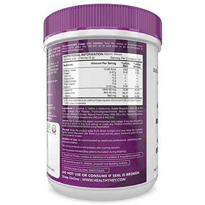 HealthyHey BCAA Powder 2:1:1 - Tangy Orange - 250 gms