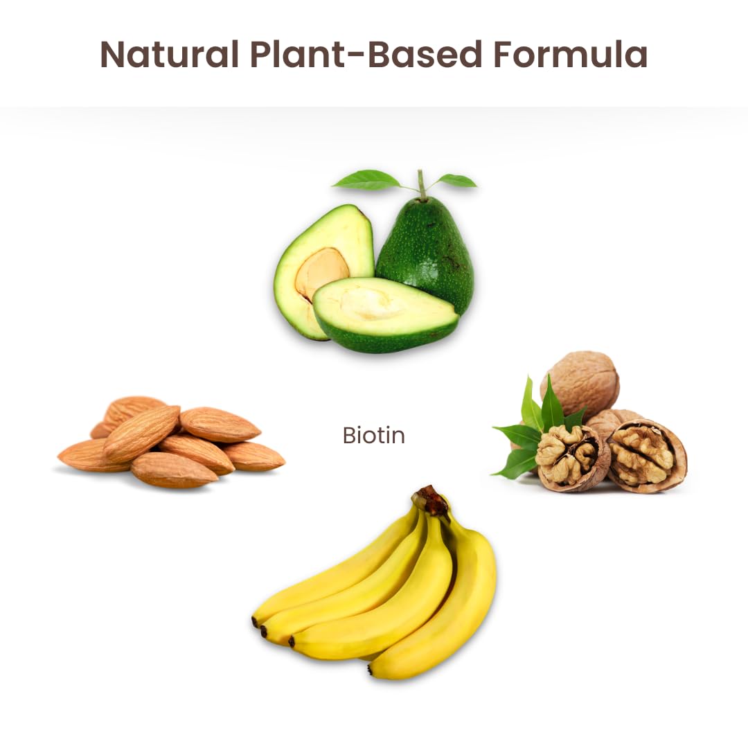 Vesca Biotin Supplement for Hair Growth | Nail Growth for Men & Women | Reduce Hair Fall | Glowing Skin | 100% Plant Based & Vegetarian | 10mg_30 Capsules