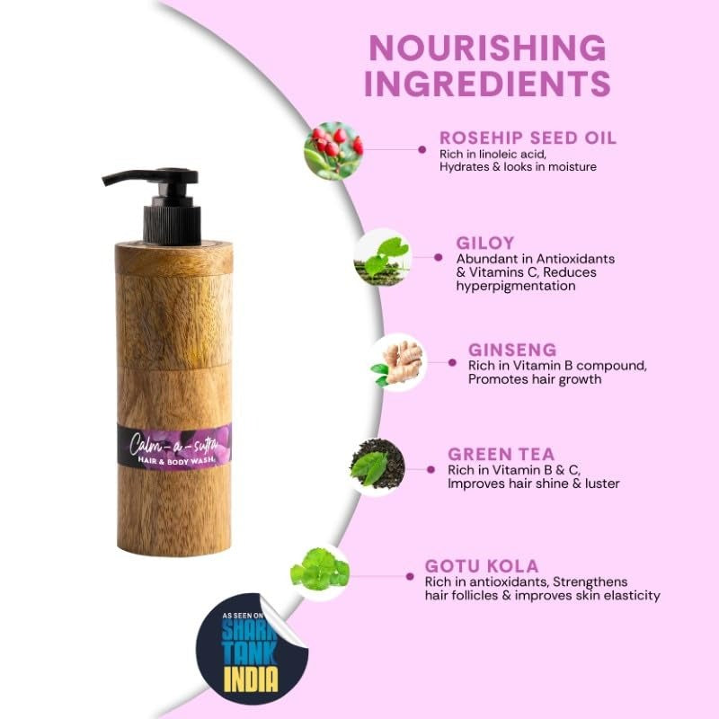 Mintree Organic Floral Moisturizing Hair & Body wash for Dry skin with Ceramides - 200 ml