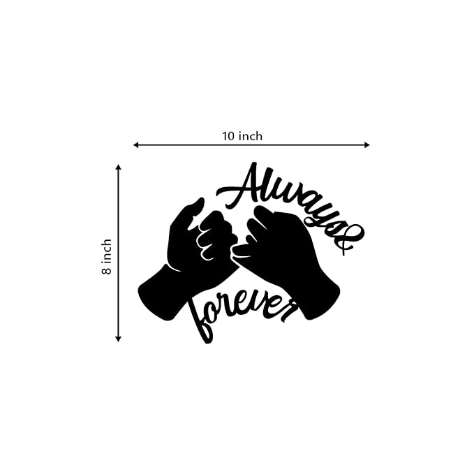 Ecraftindia Always & Forever Black Engineered Wood Cutout Wall Art Decor | Wooden Wall Decor Item