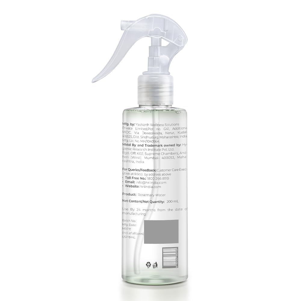 Streax Rosemary Hair Spray - 200ml , 100% Natural Extracts For Hair Growth , Stronger & Thicker Hair, Reduces Hair Fall , Nourishes Scalp & Stimulates Roots , Non-Sticky , Sulphate & Paraben-Free, Rosemary Water Spray for Hair Growth