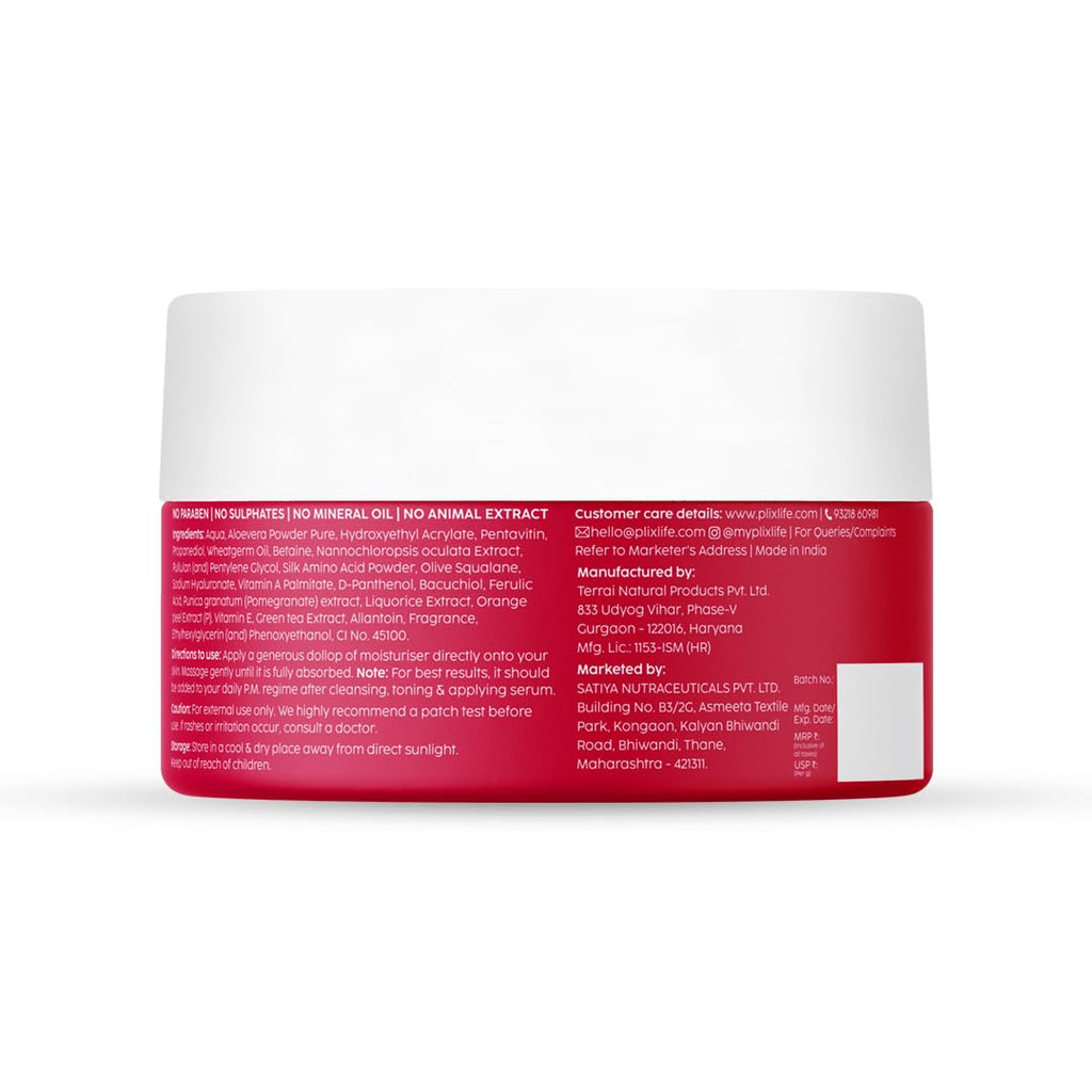 PLIX - THE PLANT FIX Pomegranate 1% Retinol & 1% Bakuchi Oil Anti Ageing Night Cream | Reduces Fine Line & Wrinkles | For Men & Women | 50 G