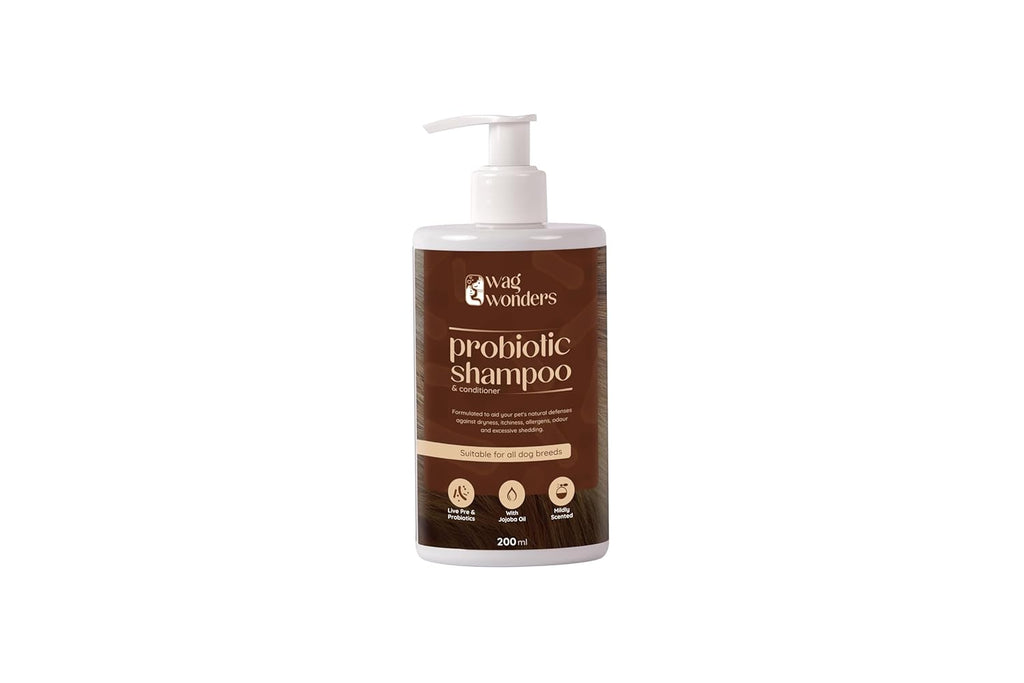 Wag Wonders 400 Ml Probiotic Shampoo for Dogs Natural Care From Healthy Bacteria | Helps in Improves Skin Health, Shinier Skin