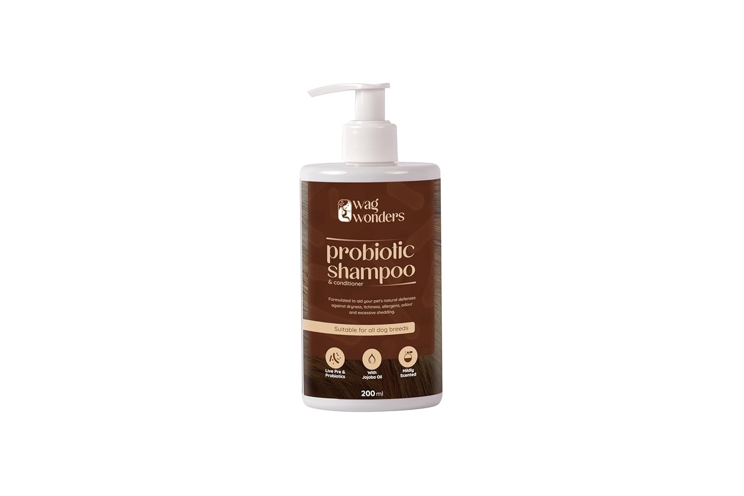 Wag Wonders 400 Ml Probiotic Shampoo for Dogs Natural Care From Healthy Bacteria | Helps in Improves Skin Health, Shinier Skin