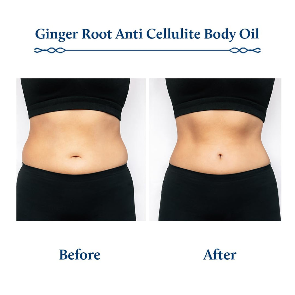 Blue Nectar Ginger Oil Anti Cellulite Body Massage Oil for Skin Tightening, Toning & Hydration | Authentic Ginger Root Massage Oil with Plant Based Vitamin B & C for Women and Men (11 Herbs, 100ml)