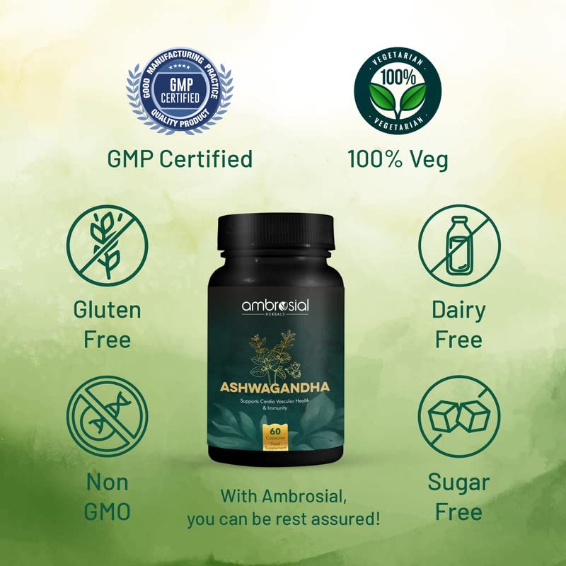 Ambrosial herbals Ashwagandha 500mg - 60 Tablets