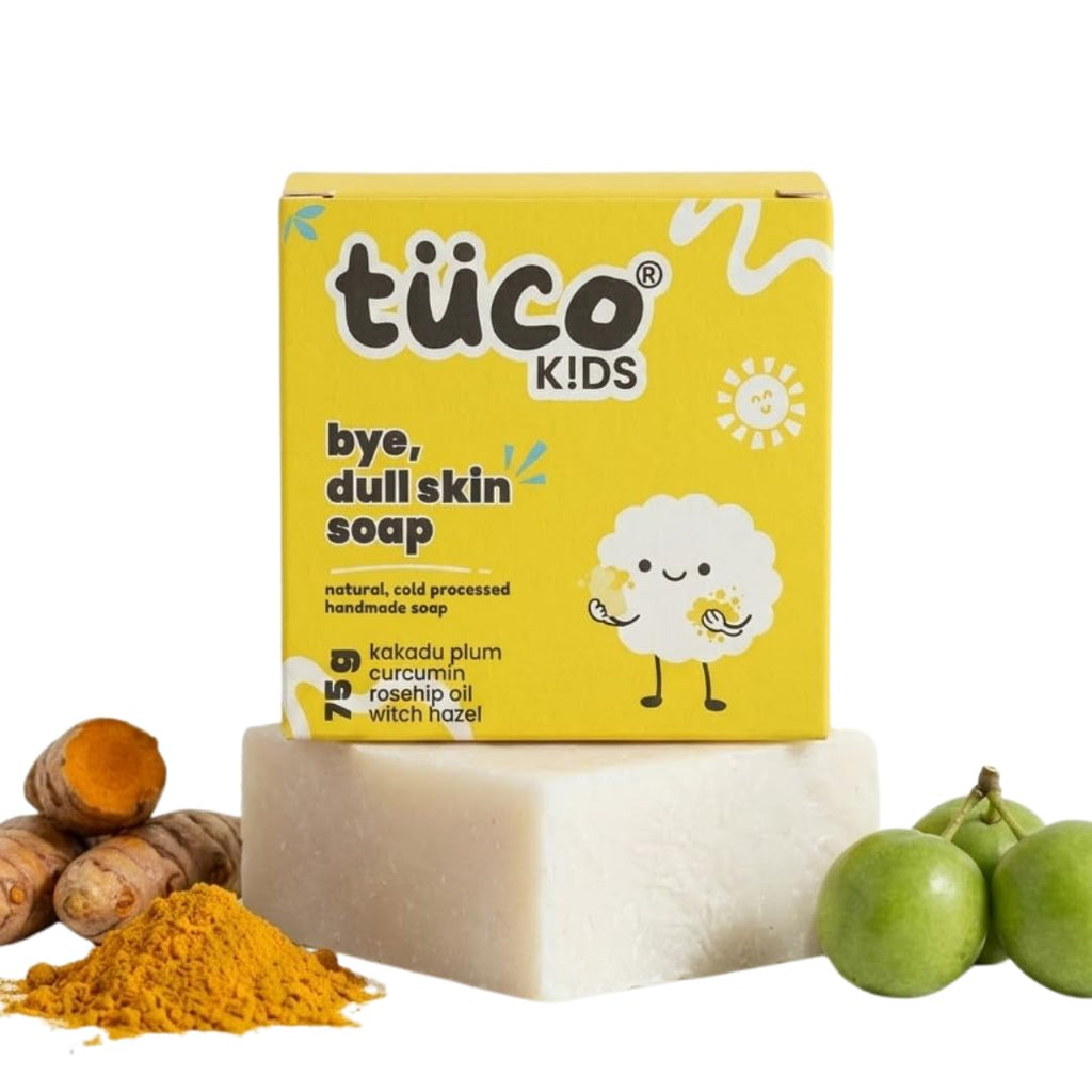 Tuco® Dull Skin Soaps Turmeric, Shea Butter & Coconut Oil Magic Soaps For Bath (75 Gms Pack Of 1) | Paraben Free | Haldi Bath Soap for tan removal | Handmade Soaps For Glowing | Skin Brightening Soap For Men, Women & Kids