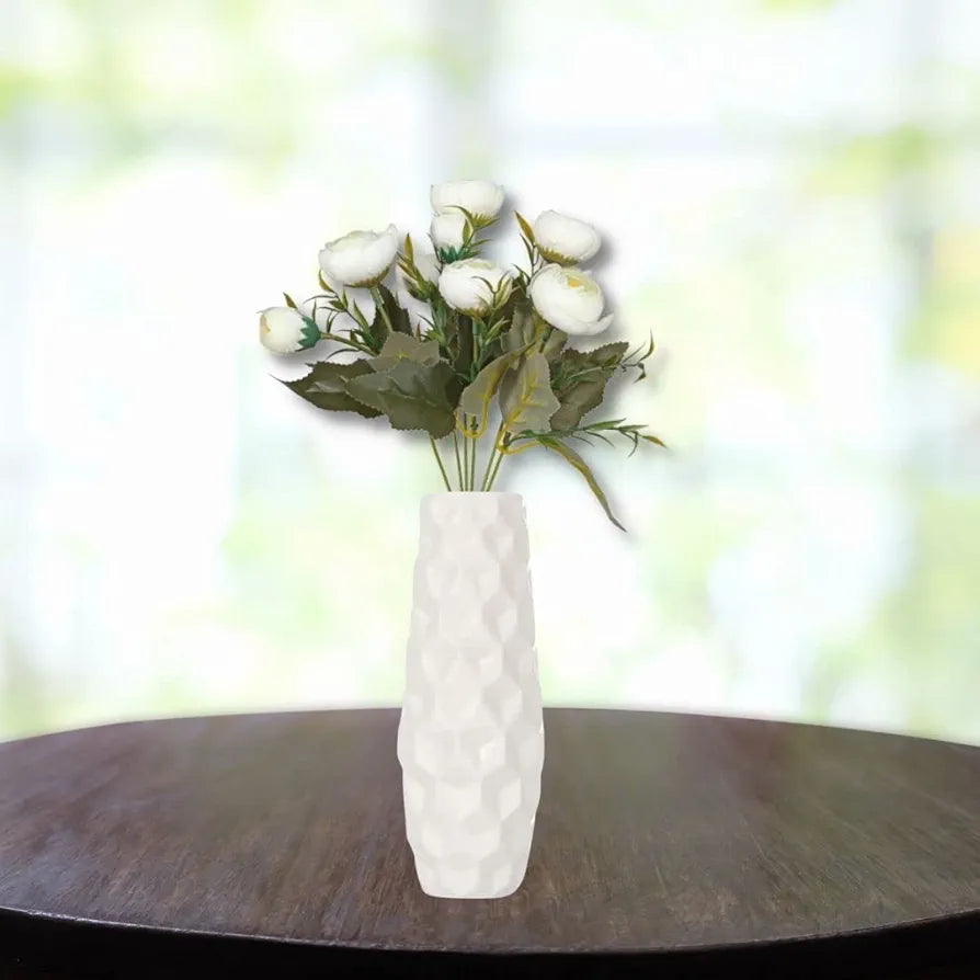 2 Pcs Artificial Rose Flower Sticks White