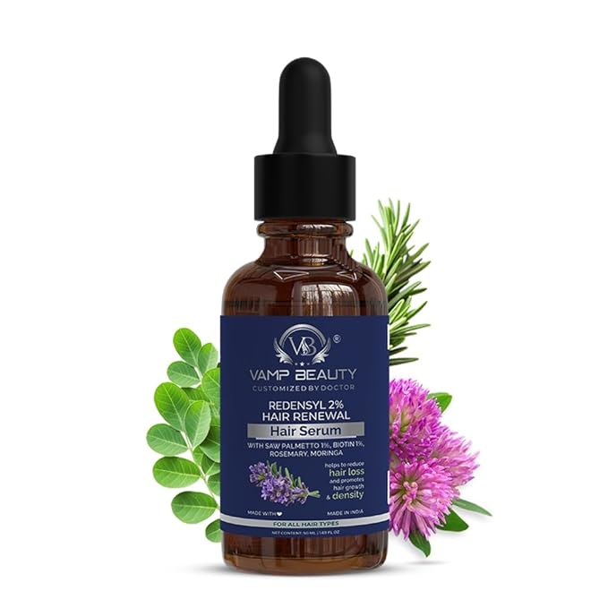 Vamp Beauty Redensyl 2% Hair Growth Serum With Goodness of Biotin, Rosemary & Moringa - 50 Ml