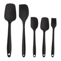 Frenchware Set of 5 Spatulas, Black | Non-stick Premium Silicone Spatula for Cooking, Baking & Mixing, Seamless Design