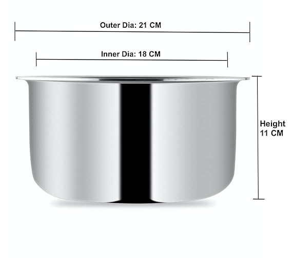 Attil Triply Stainless Steel Tope With Lid, Induction Base Tope Capacity 2 Litres | Patila With Stainless Steel Lid