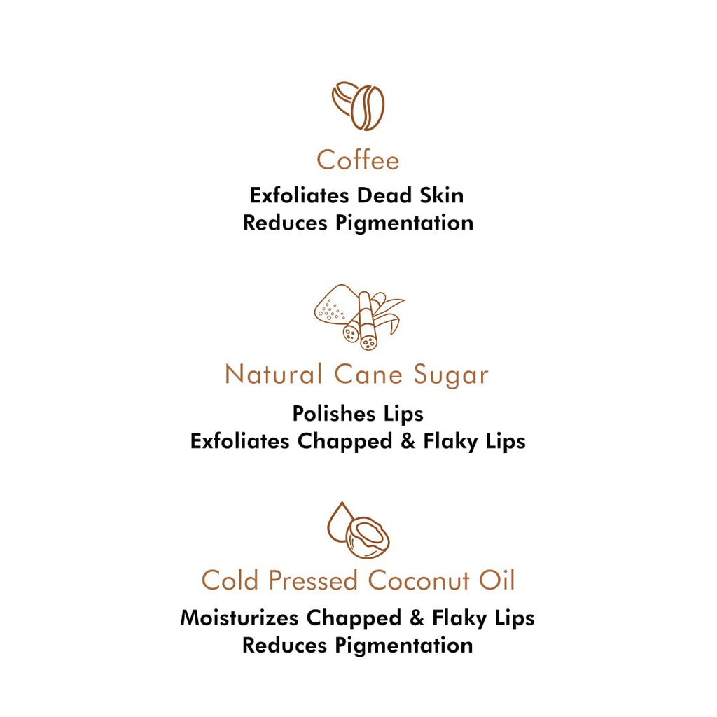 mCaffeine Coffee Lip Scrub Balm - 85% Reduction in Dark Lips & Pigmentation | Heals Dry & Chapped Lips | With Natural Sugar, Cold Pressed Coconut Oil & Coffee Scrub | 100% Vegan (12gm)