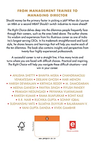 The Right Choice: Resolving 10 Career Dilemmas For Extraordinary Success | Penguin Non-Fiction, Career Guide, Business Books On Corporate Management