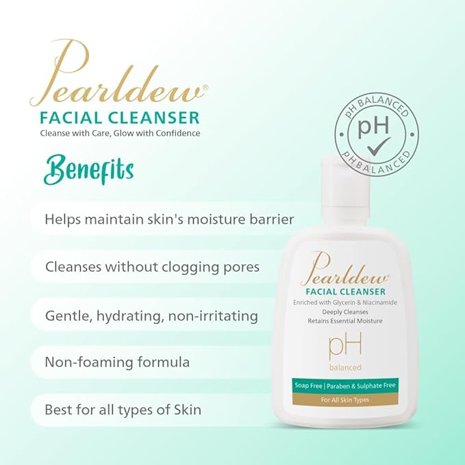 Pearldew Facial Cleanser All Skin Types, Paraben-free, pH Balanced - 125 Ml | Pack of 3