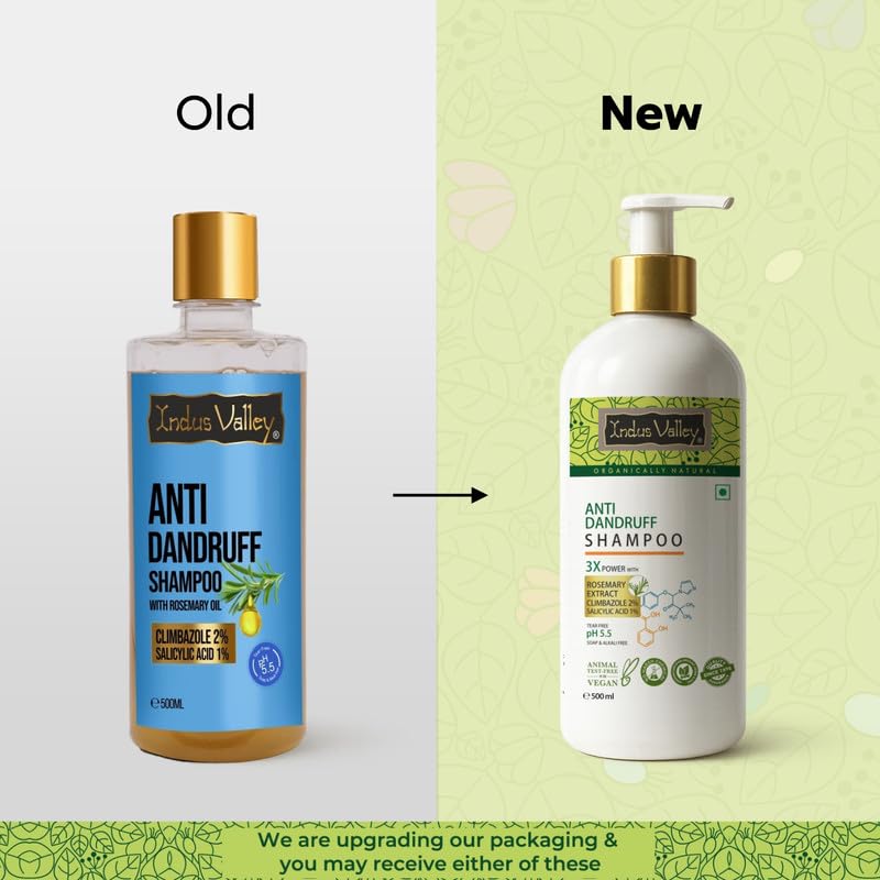 INDUS VALLEY Anti-Dandruff Shampoo with Rosemarry Oil For Hair Fall Defense - 500 ml