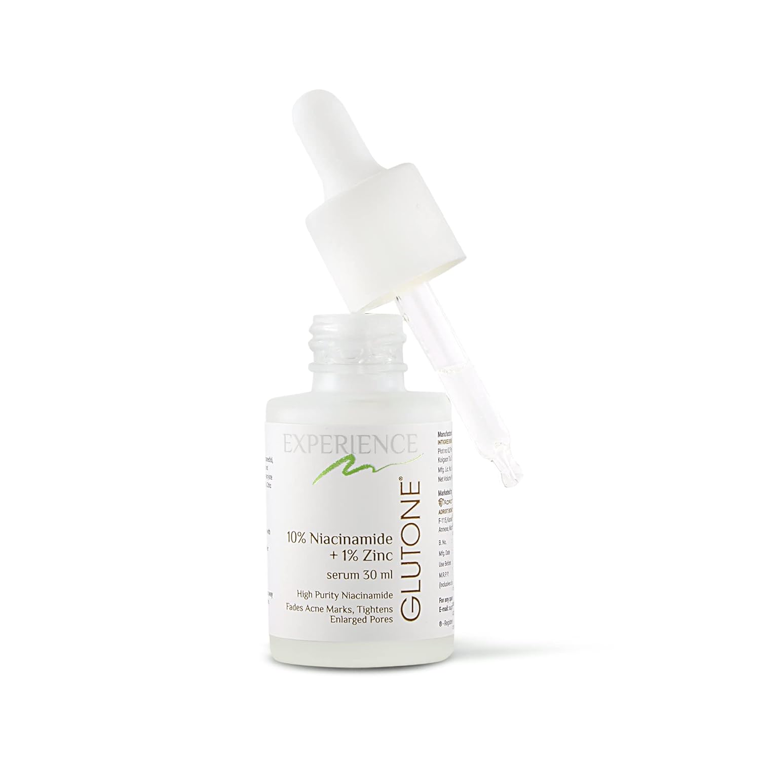 Glutone 10% Niacinamide serum with 1% Zinc PCA for clear, blemish-free Even Skin Tone | Controls excess sebum & breakouts |Tightens enlarged pores |30ml