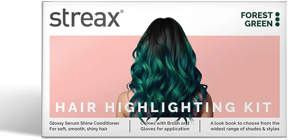 Streax Mini Highlight Kit, Forest Green, Hair Colour for Women - 55 Gms