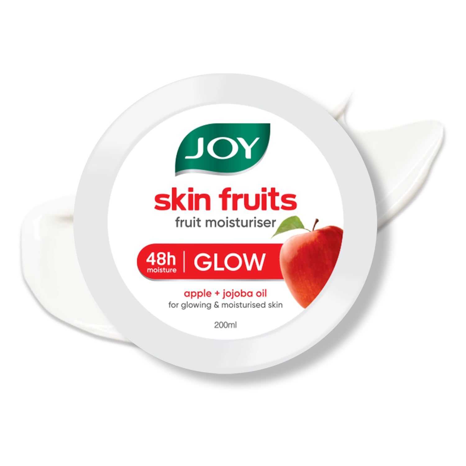 Joy Skin Fruits Moisturizer for Dry Skin (200ml), Cold Cream for Winters, With Apple, Jojoba & Almond Oil | Quick Absorbing & Non Sticky Moisturizer for Face, Hands & Body | For Healthy, Soft & Glowing Skin