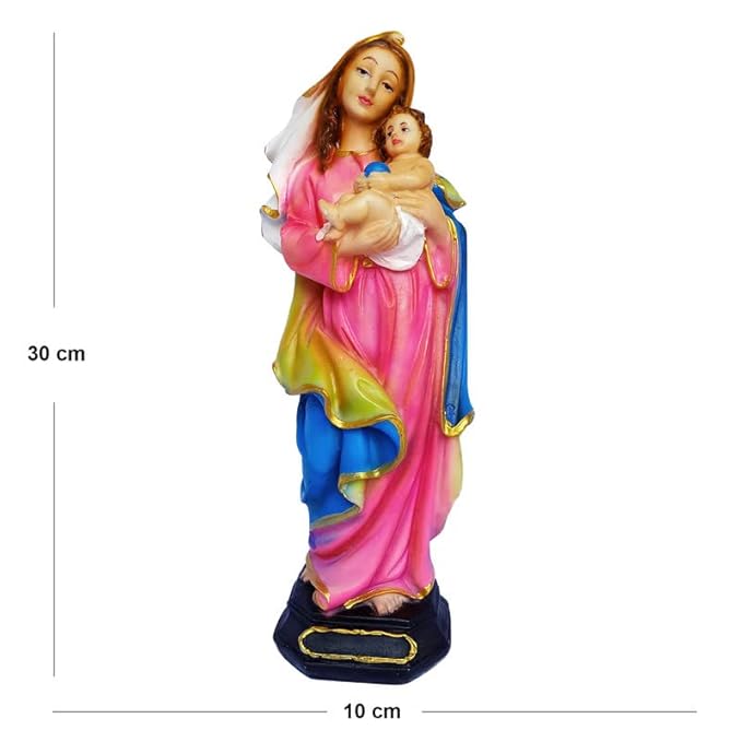 Newven Polymarble Madona Showpiece Idol Christian Statues Mother Mary Catholic Wall Decorative