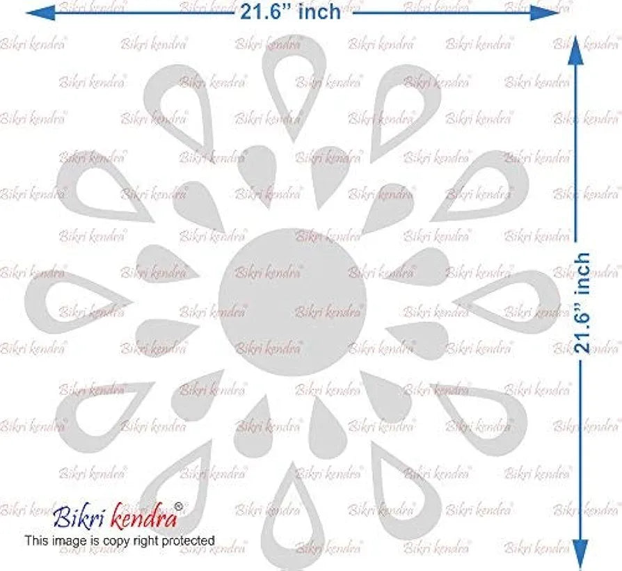 Bikri Kendra Sun Golden Model-5 Mirror Stickers for Wall, Acrylic Mirror Wall Decor Sticker