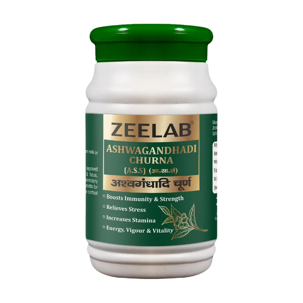 Zeelab Ashwagandhadi Churna 100gm | Ashwagandha & Vidhara Ayurvedic Powder | Supports Strength, Stamina, Stress Management & Overall Wellness | Herbal Supplement