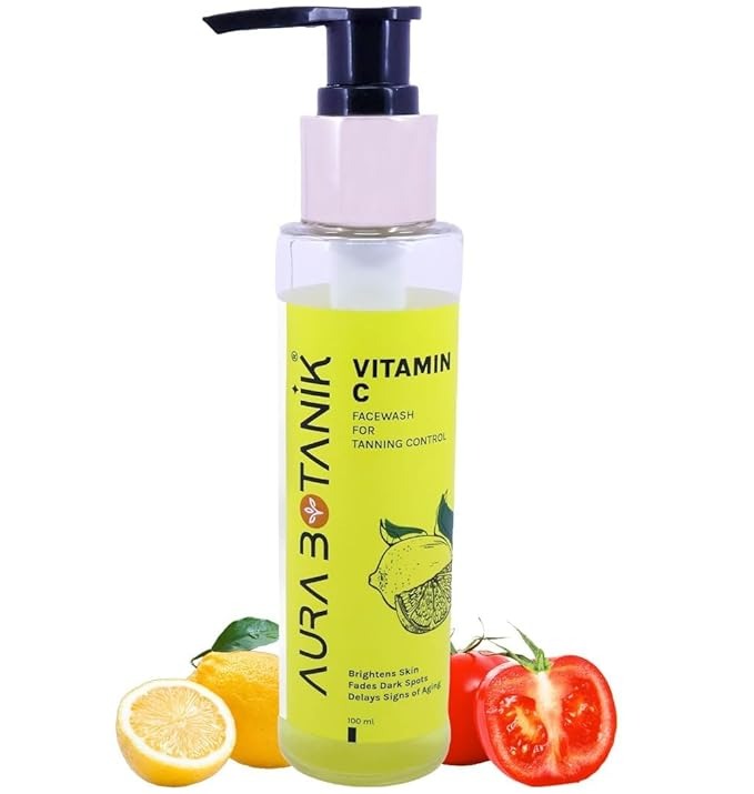 Aura Botanik Facewash for Tanning Control with Vitamin C & Rosehip Essential Oil - 100 ml