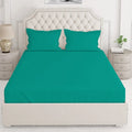 Layers Be Bold Cotton Bedsheet Set for All Seasons Lightweight Moisture Absorbent 140 TC King Size Aqua/Green