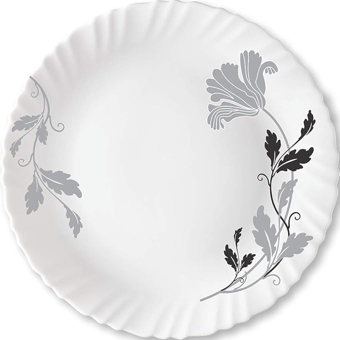 Larah by Borosil Opalware Plate | Set of 6 | 11 Inch | White