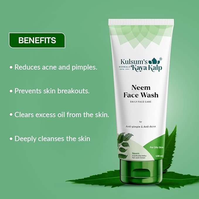 Kulsum's Kaya Kalp Herbals Neem Face Wash - 100 ml (Pack of 2)