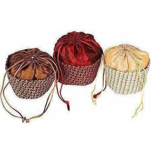 Multicolour Jute Potli Bag - Set of 6
