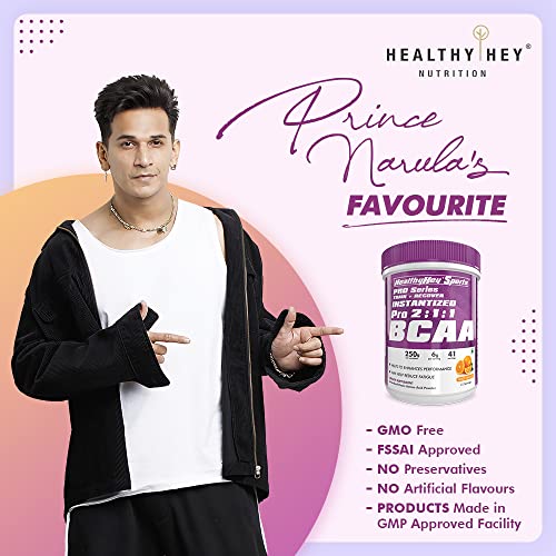HealthyHey BCAA Powder 2:1:1 - Tangy Orange - 250 gms