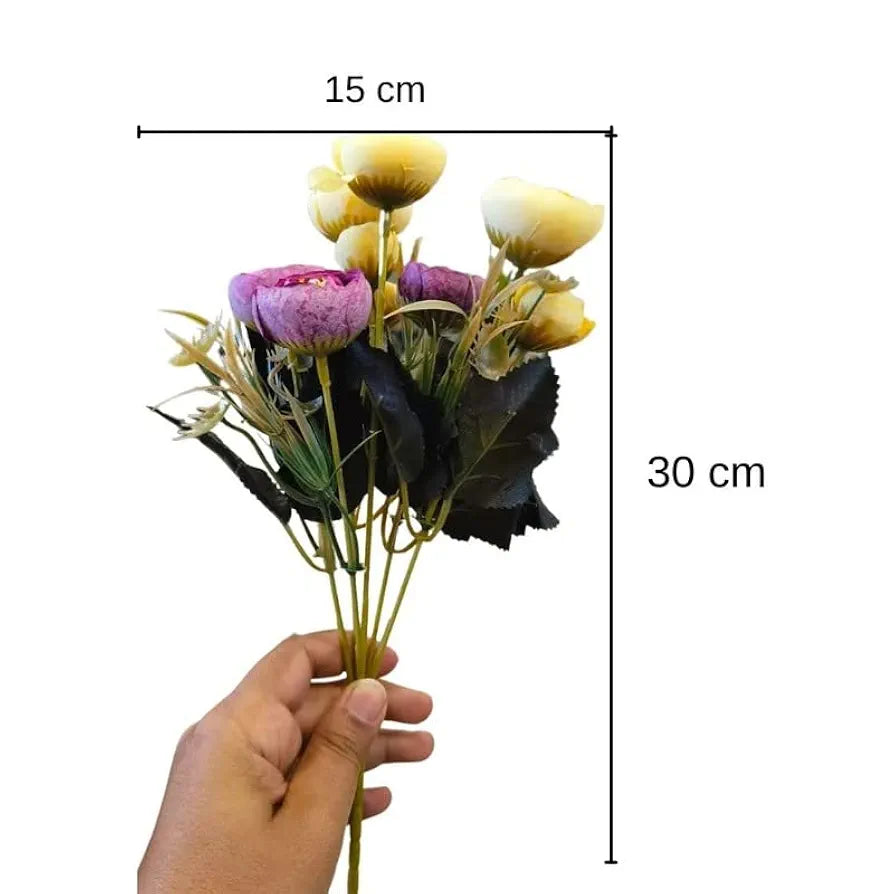 2 Pcs Artificial Rose Flower Sticks Multicolour