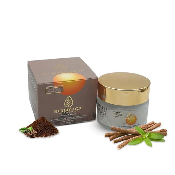 Herbmagic Licorice & Coffee Beans Face Pack With Scrub - 100 Ml
