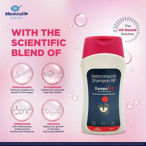 Mankind Xampu KZ Anti Dandruff Shampoo with Ketoconazole 5.5 pH Balanced - 100 ml