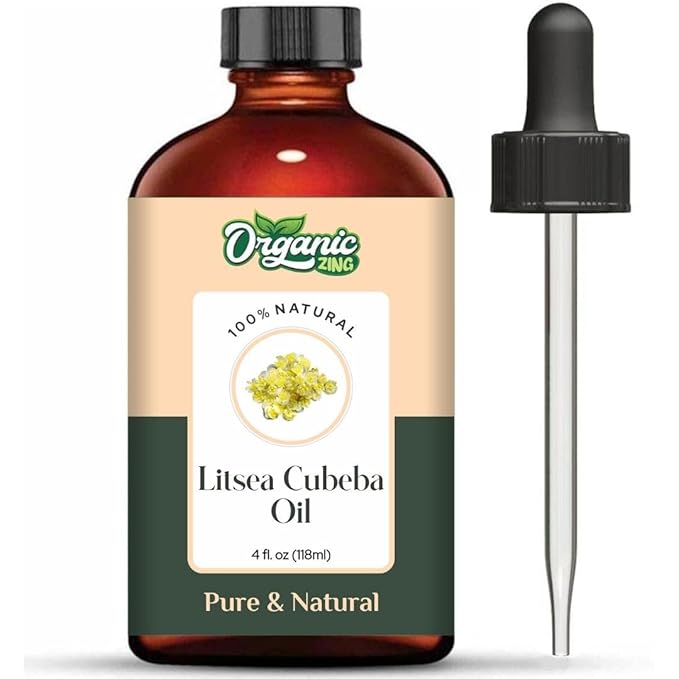 Organic Zing Litsea Cubeba Oil | Essential Oil for Aroma & Diffusers - 118 Ml