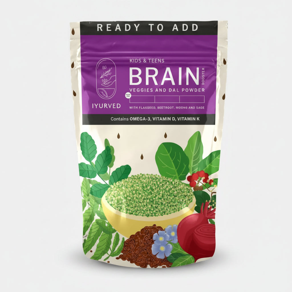 Iyurved Kids & Teens Brain Booster Veggies and Dal Powder - 300 gms