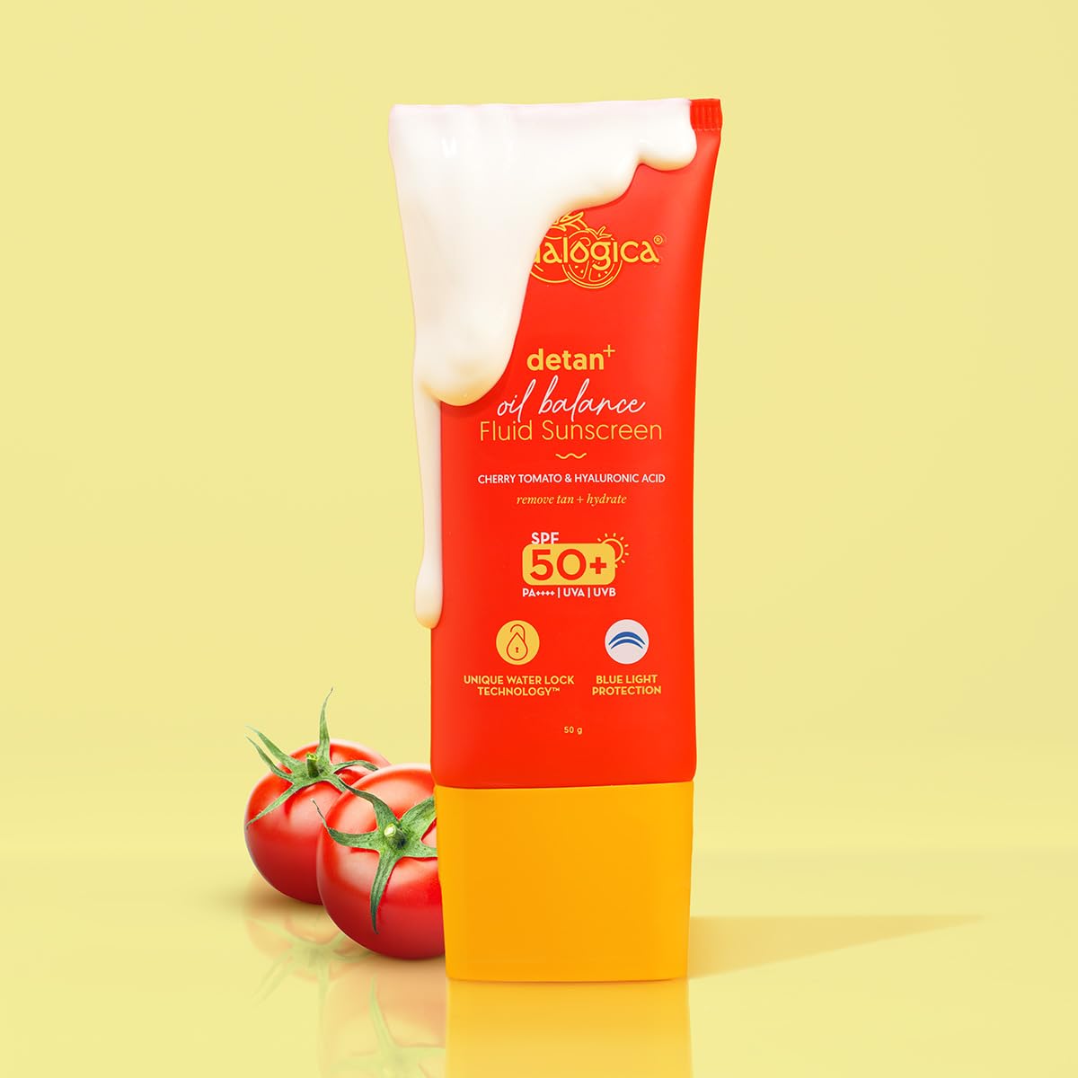 Aqualogica Detan+ Oil Balance Fluid Sunscreen for Oily Skin - 50 g | Water-like Fluid Texture | SPF 50+ PA++++ UVA & UVB Protection | Reduces Tan | Oil Free | Balances Excess oil | Non Greasy | No White Cast | For Men & Women