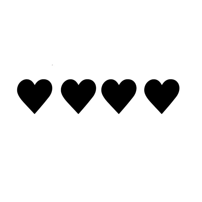 Ecraftindia Set of 4 Hearts Black Engineered Wood Cutout Wall Art Decor | Romantic Wall Hanging