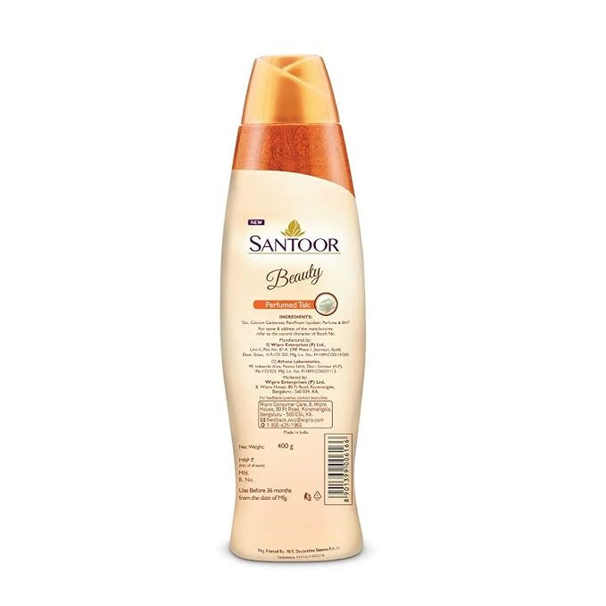 Santoor Beauty Talc with Sandalwood Extracts - 400 gms
